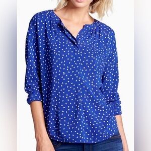 Juicy‎ Couture Royal Blue Geometric Blouse